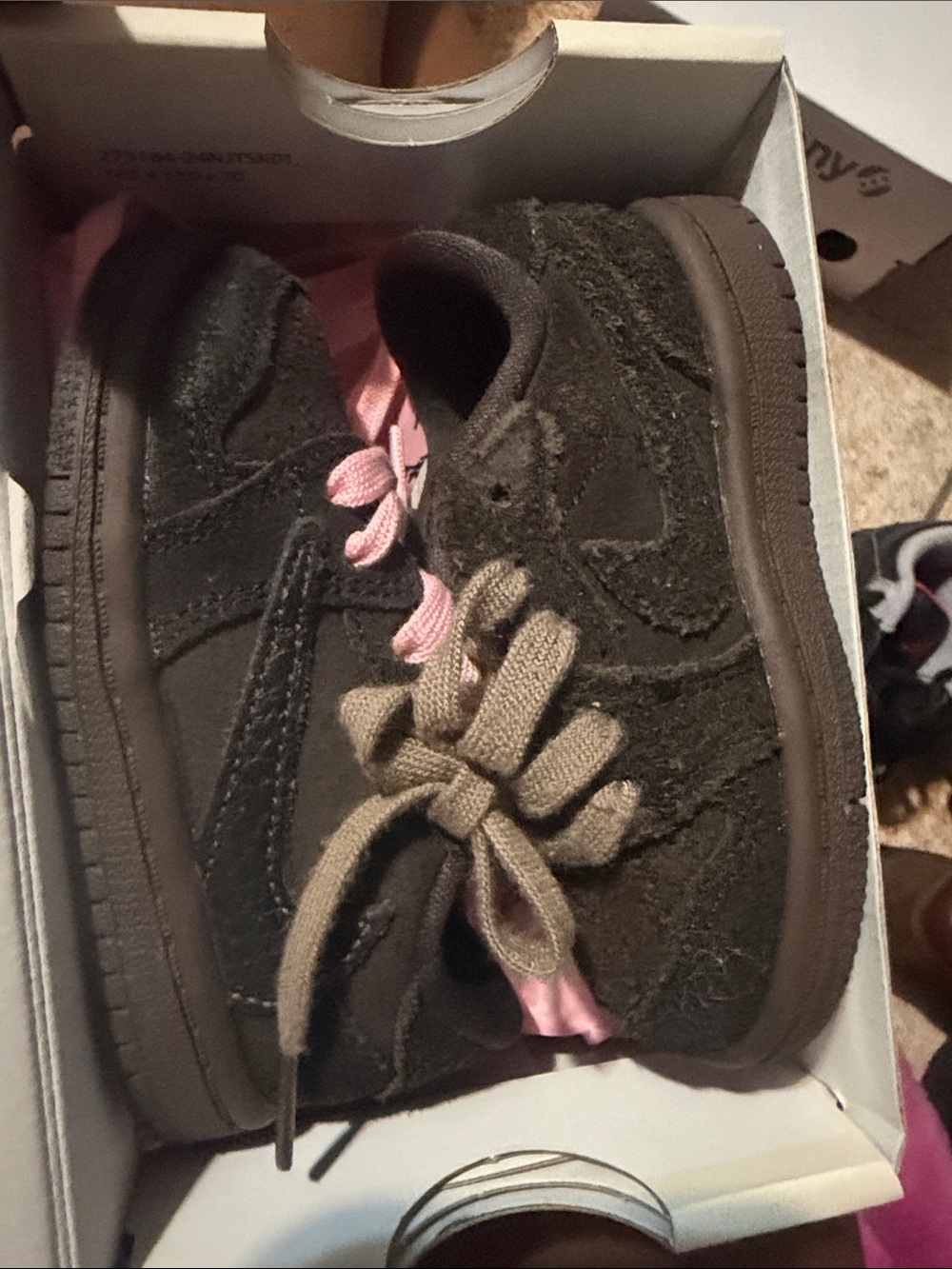 Nike Kids Brown Suede Sneakers with Pink Lining